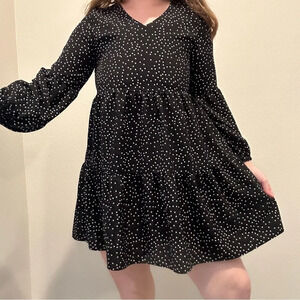 Polka dot babydoll dress balloon sleeves size small